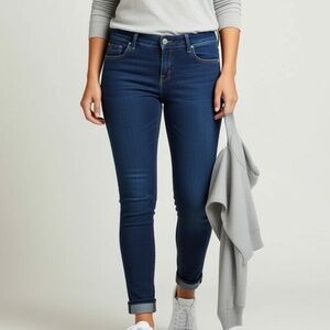 Hollister Jeans Juniors Size 7 Super Skinny Dark Wash Low Rise y2k Ankle